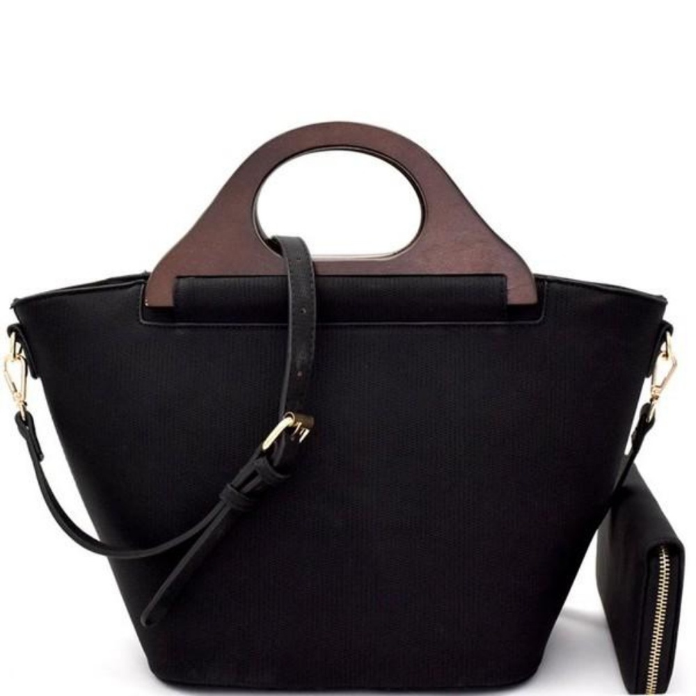 🔆 NEW - Black Vegan Leather Droplet Handbag